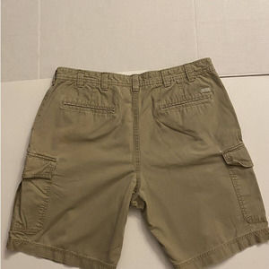 Men’s Izod Saltwater Cotton Cargo Khaki Size 38 Flat Front